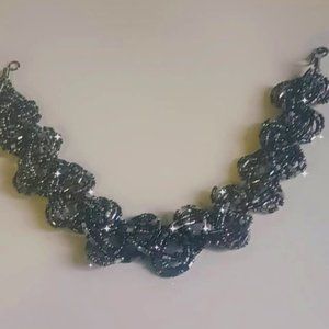 "BLACK SMOKE" HAND BEADED CHOKER